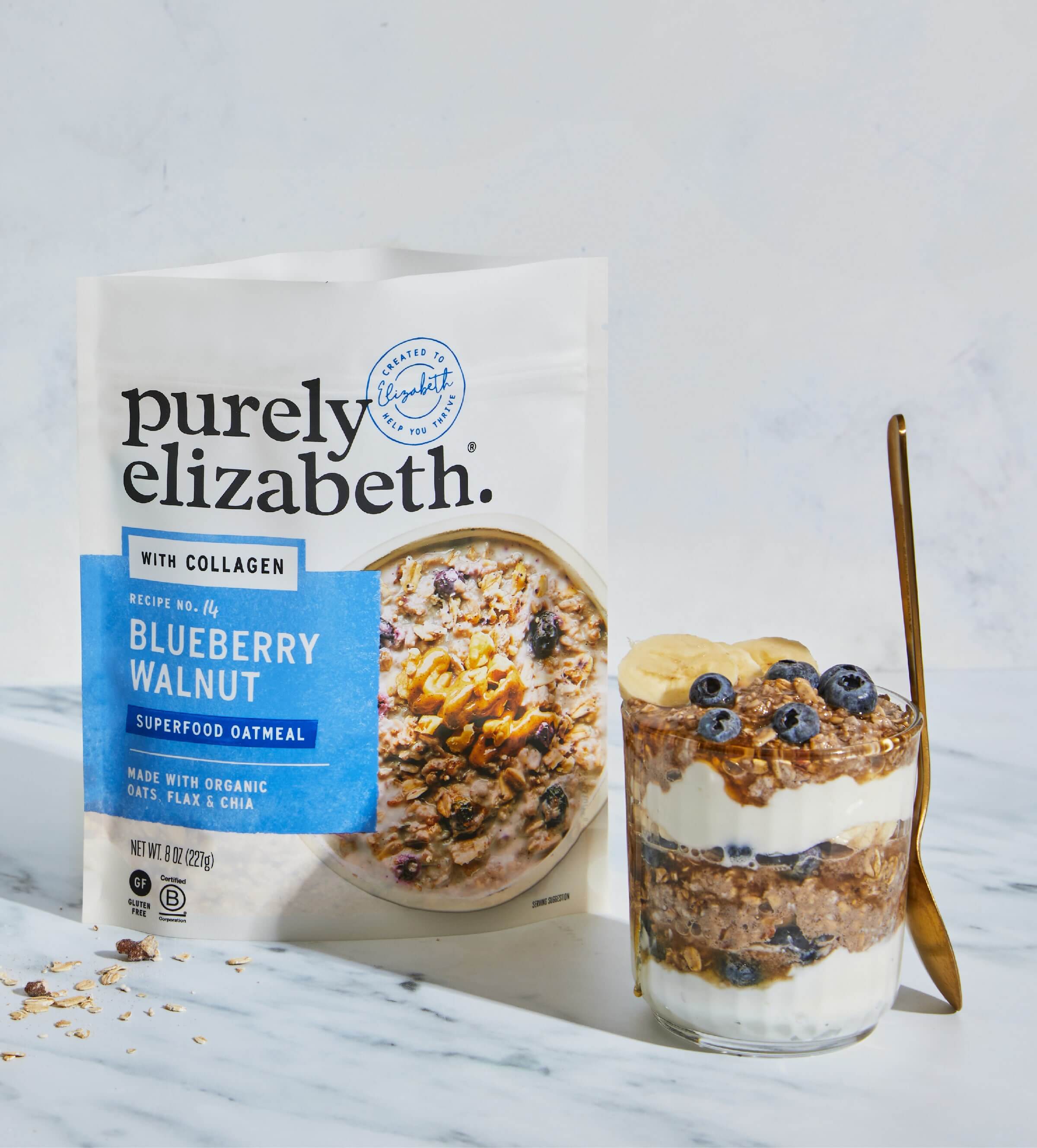 Blueberry Walnut Superfood Oatmeal Pouch with Collagen - Image 3