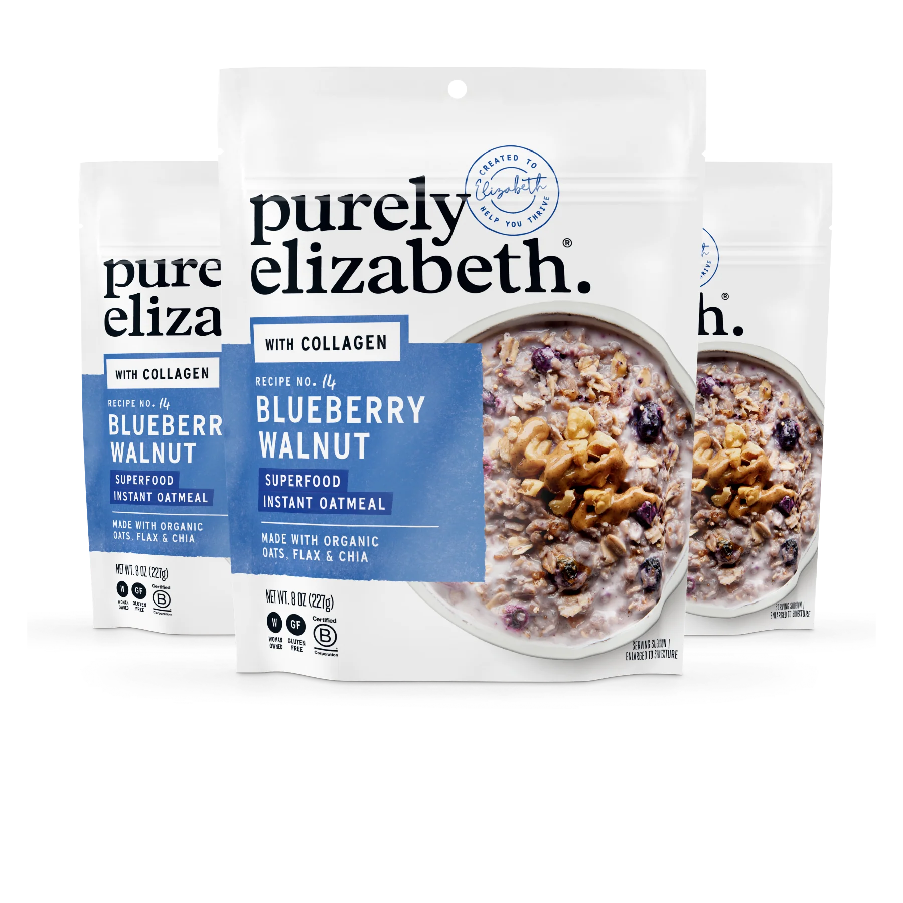 Blueberry Walnut Superfood Oatmeal Pouch with Collagen - Image 8